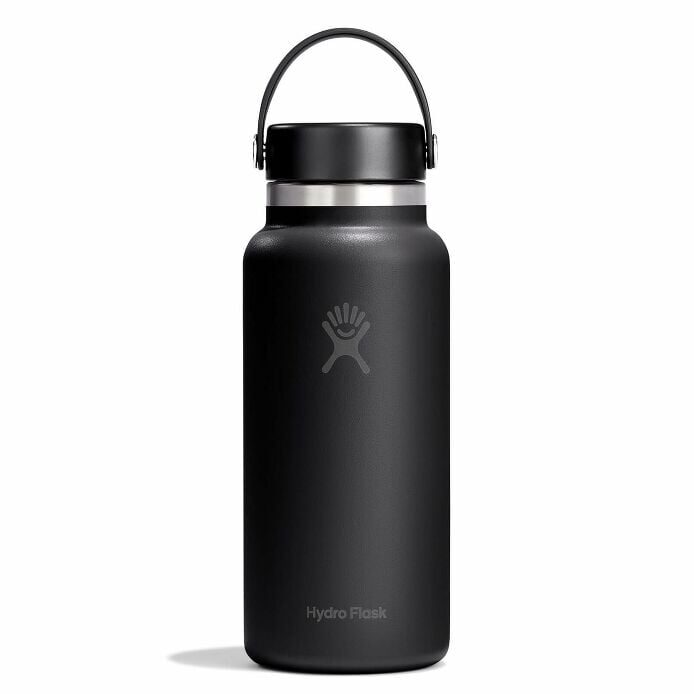 Hydro Flask Wide Mouth 946 ml (32 oz) – Bouteille isotherme inox, ouverture large – Noir