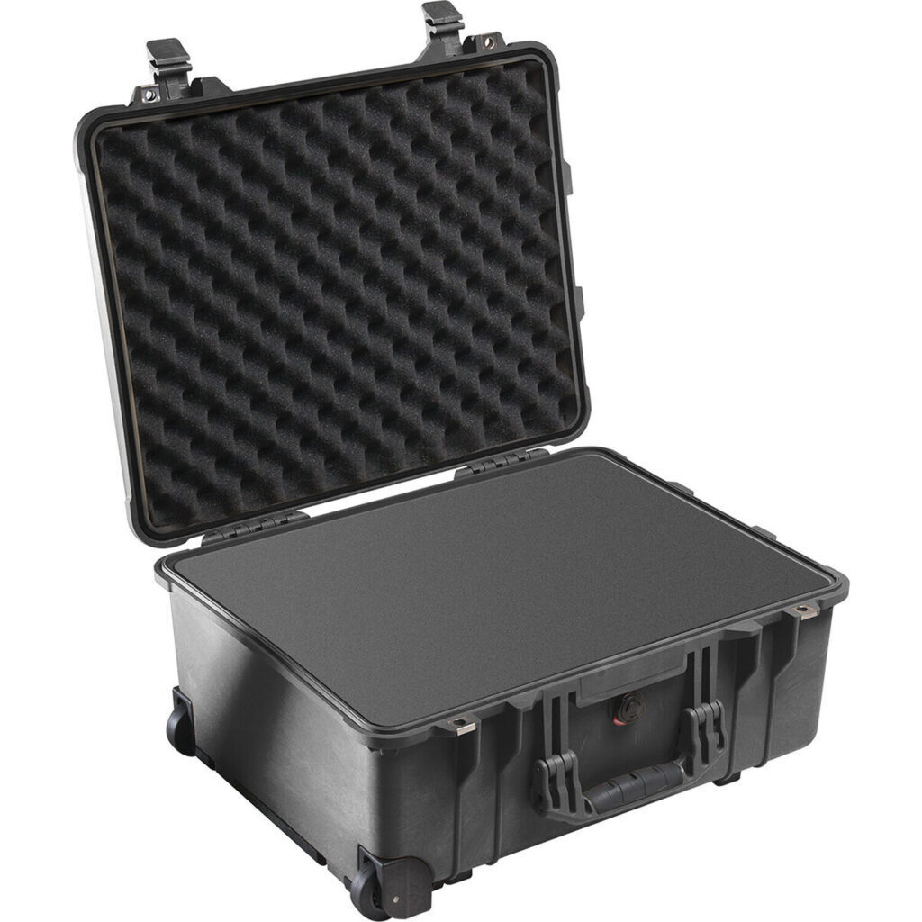 Pelican 1560 Valise de protection à roulettes, sans mousse, noire