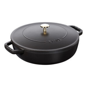 Staub Sauteuse Chistera en Fonte 28cm 3,7L Noir Mat – Staub