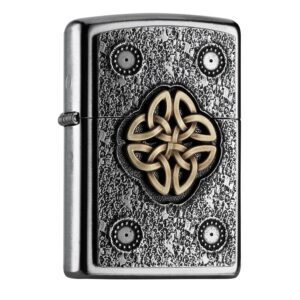 Zippo Nœud Celtique Croix Verte – Édition à Emblème Officielle