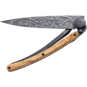 Deejo Couteau de Poche Pliant 37g Manche Bois d’Olivier – Deejo