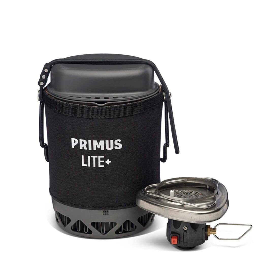 Primus Réchaud à gaz portable pour camping – Système Lite – Réchaud de randonnée léger de 350 g avec pot de 0,5 l – Primus
